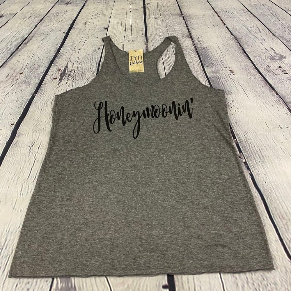 NWT IYD Racerback Tank Top Honeymoon Shirt - Picture 2 of 7